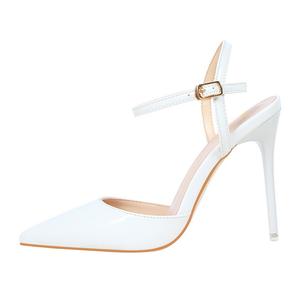 QITUMAUL Сандалии на ремешках 10,5 см женские белые, цвет White[Heel Height 10.5cm]