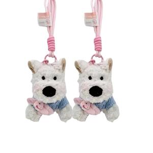 Вест хайленд раф паппи мультяшный щенок милый кролик плюшевая игрушка чарм куклы плюшевый кулон 12см высота CHUNTUSHU, синий