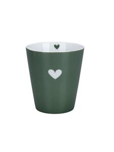 Кружка Счастливое сердце в оливковом цвете Krasilnikoff