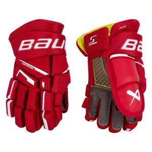 BAUER Перчатки для хоккея с шайбой Model 23 M3, промежуточный уровень, красные, размер Youth 11 дюймов