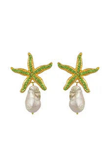 Серьги "Морская звезда" с жемчугом Mariana Mayol, золотистый