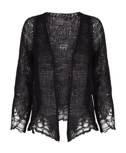 Короткая куртка открытой вязки Cortana, черный
