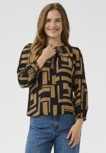 Блуза Kaffe LORINA AMBER, Black Toasted Coconut Graphic/Brown