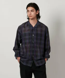 Рубашка в клетку "Мадрас" из вареного воздушной ткани United Arrows, цвет Black