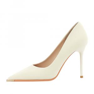 QITUMAUL Белые женские туфли на тонком каблуке [Высота каблука 9,5 см], цвет White[Heel Height 9.5cm]