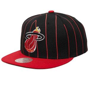 Кепка NBA MIAMI HEAT TEAM PINSTRIPE SNAPBACK CAP Mitchell And Ness, цвет Schwarz
