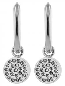 Adeliás Женский кулон - гравированный кулон из нержавеющей стали со стразами в серебряной оправе