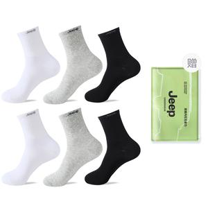 Мужские носки Mid Calf Jeep, белый+белый+черный+черный+светло-серый+светло-серый