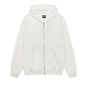 Худи Stussy Pigment Dyed Buana Zip Hoodie 'Natural', белый