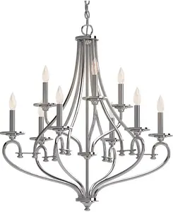 Люстра подвесная Tes на 9 ламп Volume Lighting, chrome