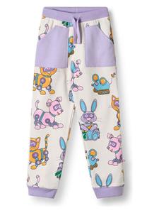 Småfolk Спортивные штаны "Роботы-питомцы" бело-фиолетового цвета