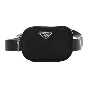 PRADA Нейлоновая поясная сумка мужская черная