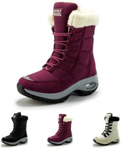 Женские зимние водонепроницаемые ботинки с утеплителем и меховой подкладкой, нескользящие, на щиколотку, для прогулок и походов MACEFIL, Red