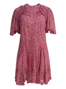 Мини-платье Celyana с плиссированным цветочным принтом MARANT ÉTOILE, розовый