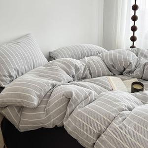 MUJI Комплект постельного белья 3 предмета, пододеяльник 150x200 см, цвет серый