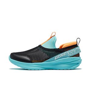 ERKE KIDS Антискользящие и устойчивые к износу дышащие низкие повседневные кроссовки Jet Black/Dive Blue для детей