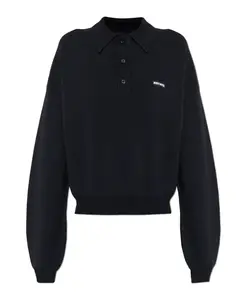 Облегающая вязаная рубашка-поло Rotate Birger Christensen, синий