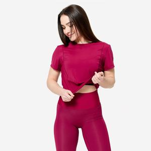 DOMYOS Женская эластичная и дышащая футболка - розовая