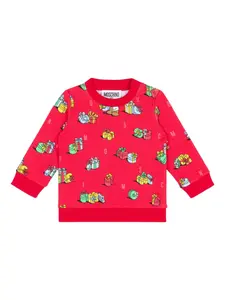 Толстовка с графичным принтом Moschino Kids, красный