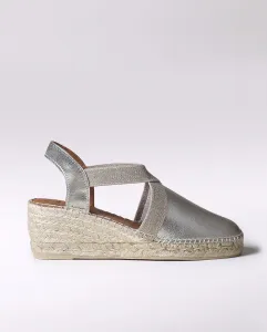 Женские кожаные эспадрильи на танкетке с резинкой Toni Pons, серый