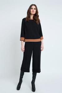 Черные брюки-кюлоты с манжетами Conquista, черный