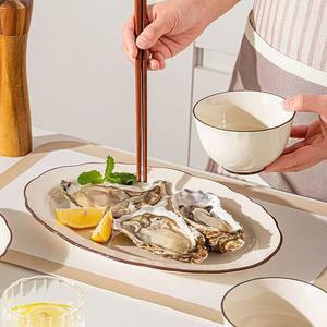 CERAMICS Керамическая посуда Набор тарелки и миски Простой Белый подглазурный цвет Столовый сервиз Подглазурный цвет Миска и тарелка Набор Обеденная миска, 30 см рыбная тарелка 1 шт