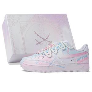 Кроссовки Nike Air Force 1 Skateboarding Shoes Women's Low-top Pink/blue, розовый