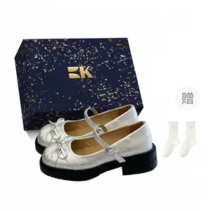 Туфли Мэри Джейн на блочном каблуке женские Boldi Kuki, Yellow-Box-Comes With Socks