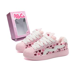 ABCIO Скользоустойчивые водонепроницаемые износостойкие легкие низкие скейтбордские кроссовки унисекс Red Heart Plum, цвет Red Heart Plum