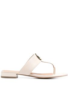 Сандалии с Т-образным ремешком и логотипом Emporio Armani, белый