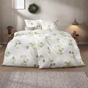 Постельное белье Velvet + Silk Flannel 135x200 Velturno Green Gingko 5471-530 Estella