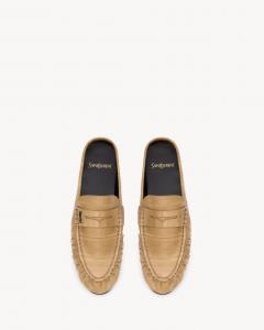 Мюли LE LOAFER из угря Saint Laurent, бежевый