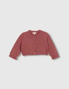 Базовая короткая детская куртка с пуговицами в тон Gocco, розовый