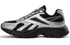 Низкие кроссовки для бега унисекс черные серебристые Reebok