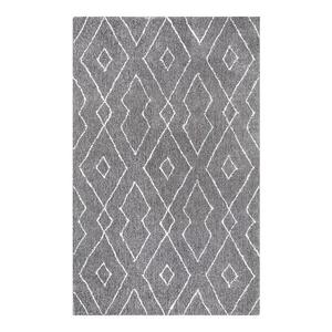 Геометрический ворсистый ковер Beulah Nuloom, серый, 61x92 см