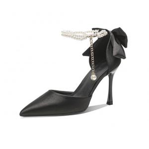 MXGM Женские туфли на высоком каблуке бело-черные, цвет Black