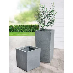 Горшок для растений GILDE «Кашпо «Горизонт»», (1 шт.), серый