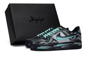 Кроссовки для скейтбординга Air Force 1 с амортизацией, низкие, унисекс, черные, серебристые Nike, Black Silver