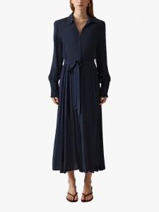 Платье миди-рубашка с поясом James Lakeland, темно-синий