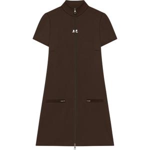 Куртки Interlock мини-платье COURREGES, Chocolate/Chocolate
