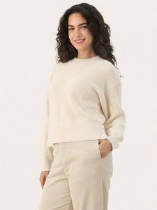 Джемпер из чистого органического хлопка в рубчик luma Part Two, цвет White Cap Grey