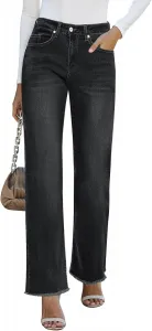 Женские джинсы прямые широкие High Waist с карманами