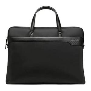 Samsonite Нейлоновая кожаная сумка-портфель среднего размера мужская черная