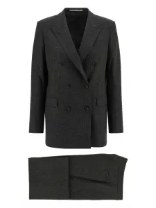 Костюм с двубортным пиджаком и пайетками Tagliatore, серый