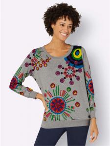 WITT WEIDEN Толстовка серого меланжевого цвета с принтом