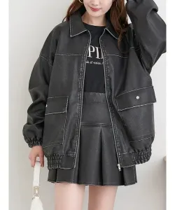 Тренч из искусственной кожи Ludic Park, цвет Black