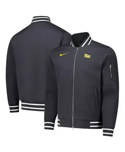 Мужская антрацитовая бомбер-куртка с молнией Pitt Panthers Nike