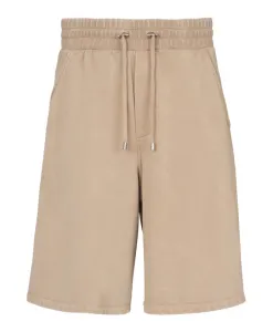 Хлопковые шорты-бермуды с винтажной вышивкой Balmain, бежевый