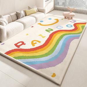 Budis Ковер 200х250 см из велюра для гостиной/детской, утолщенный, антискользящий, дизайн Rainbow Dream
