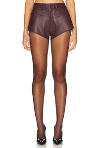 Мини-шорты из искусственной кожи Lapointe, mulberry
